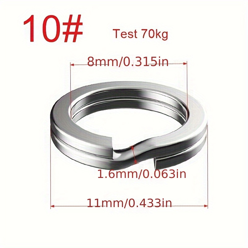 50pcs Double-circle Split Rings, Fishing Lure Connectors, High Strength Spilt Rings, Fishing Accessories