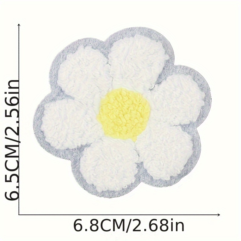 Chenille Flowers Embroidered Patches Applique - 12PCS Flower Iron on Patch  Colorful Cute Sew Iron on Applique Decorative Crafts Repair Patch for Kids
