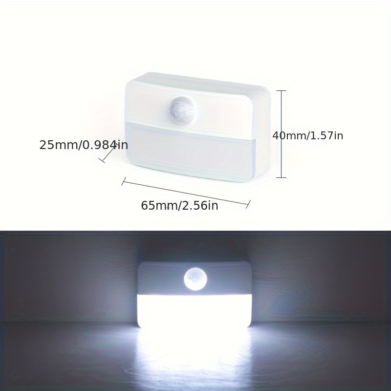 1pc モーションセンシングLEDナイトライト ダストゥドーンセンサー付き