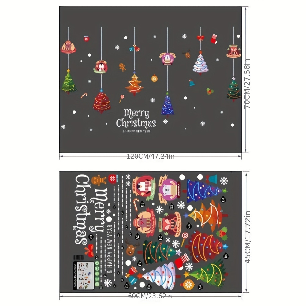 Set Vetrofanie Natale Adesivo Parete Decalcomanie 'albero - Temu Italy