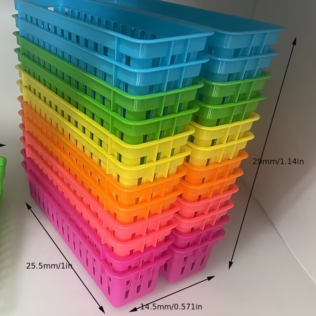 Plastic Rectangular Storage Basket Classroom Stationery - Temu