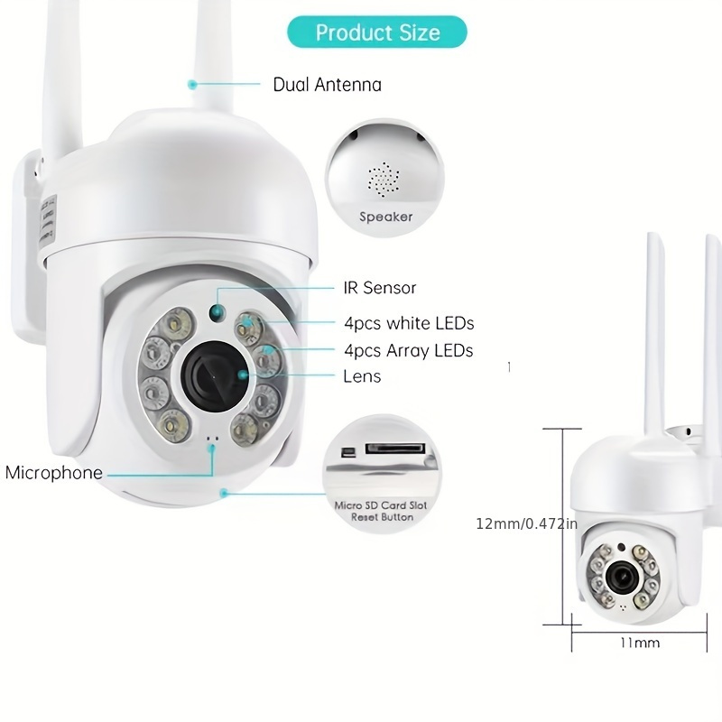 360 2.4 Dual Band Mini Surveillance Camera Megapixel Temu