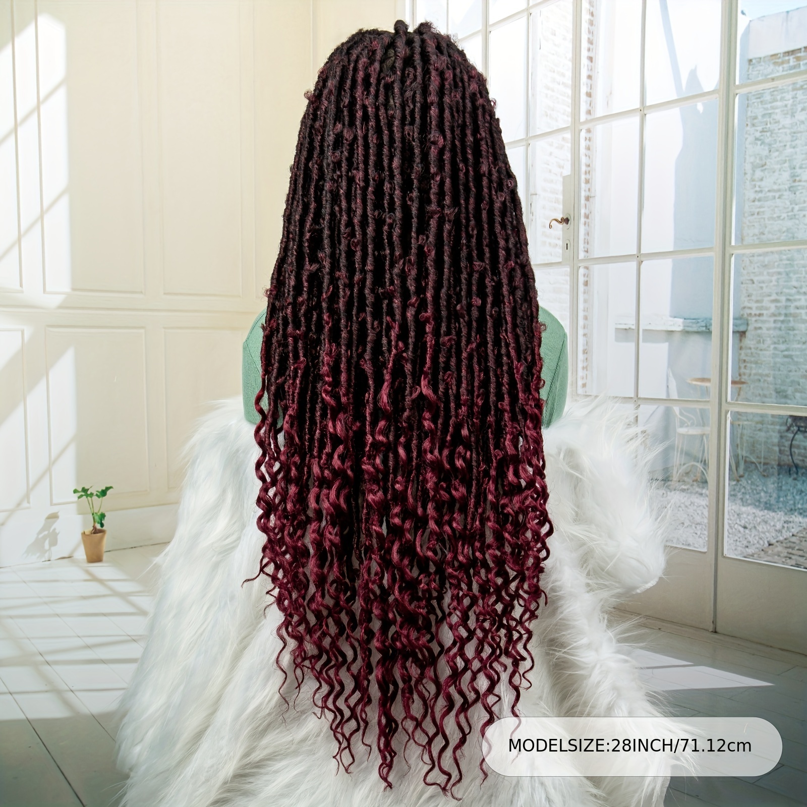 4 Braids Wine Red Lace Front Wigs Burgundy Box Braids Hairstyles