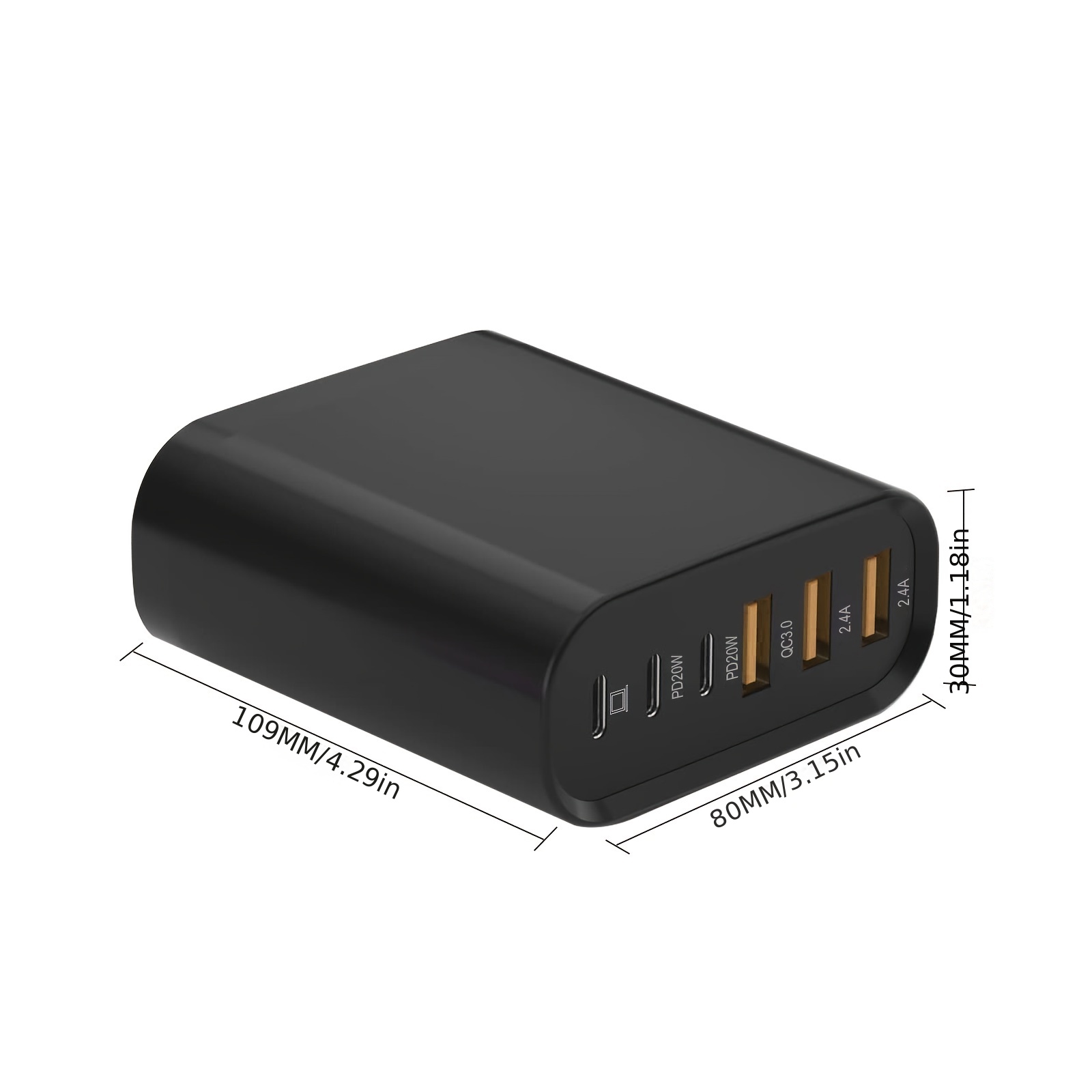 Cargador Rápido USB C 120W Plegable Compacto 6 Puertos PD - Temu