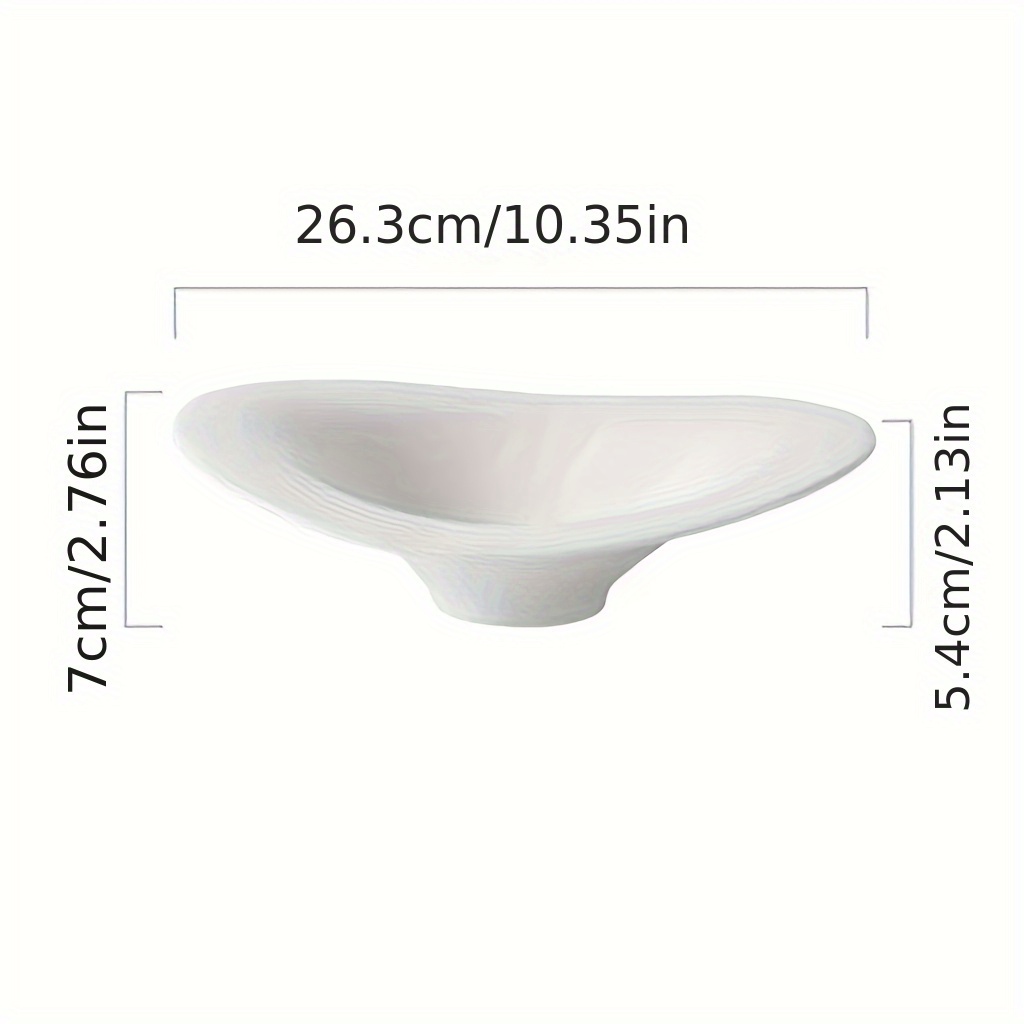 1pc Ceramic Soup Plate, Salad Bowl, Fresh Hotel Western Dinner Plate, Bowl, High-quality White Tableware