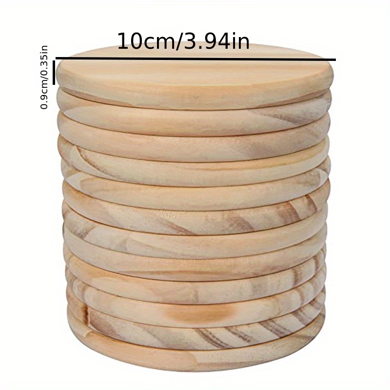 12pcs Log Pine Blank Coaster, Natural Crafts Wood Original Wood Whole Wood  Heat Insulation Pad DIY Building Model Painting Wood Carving Material