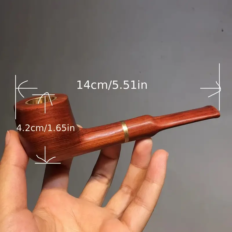 1pc small leaf sandalwood straight rod tobacco pipe boys and girls domineering tobacco pipe traditional tobacco pot pipe cigarette high end filter clean lung permanent pull rod new style tobacco pot details 2