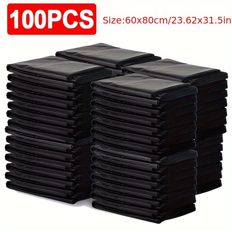 TEMU 100 X Black Sacks Rubbish Waste Heavy Duty Strong Bags Large