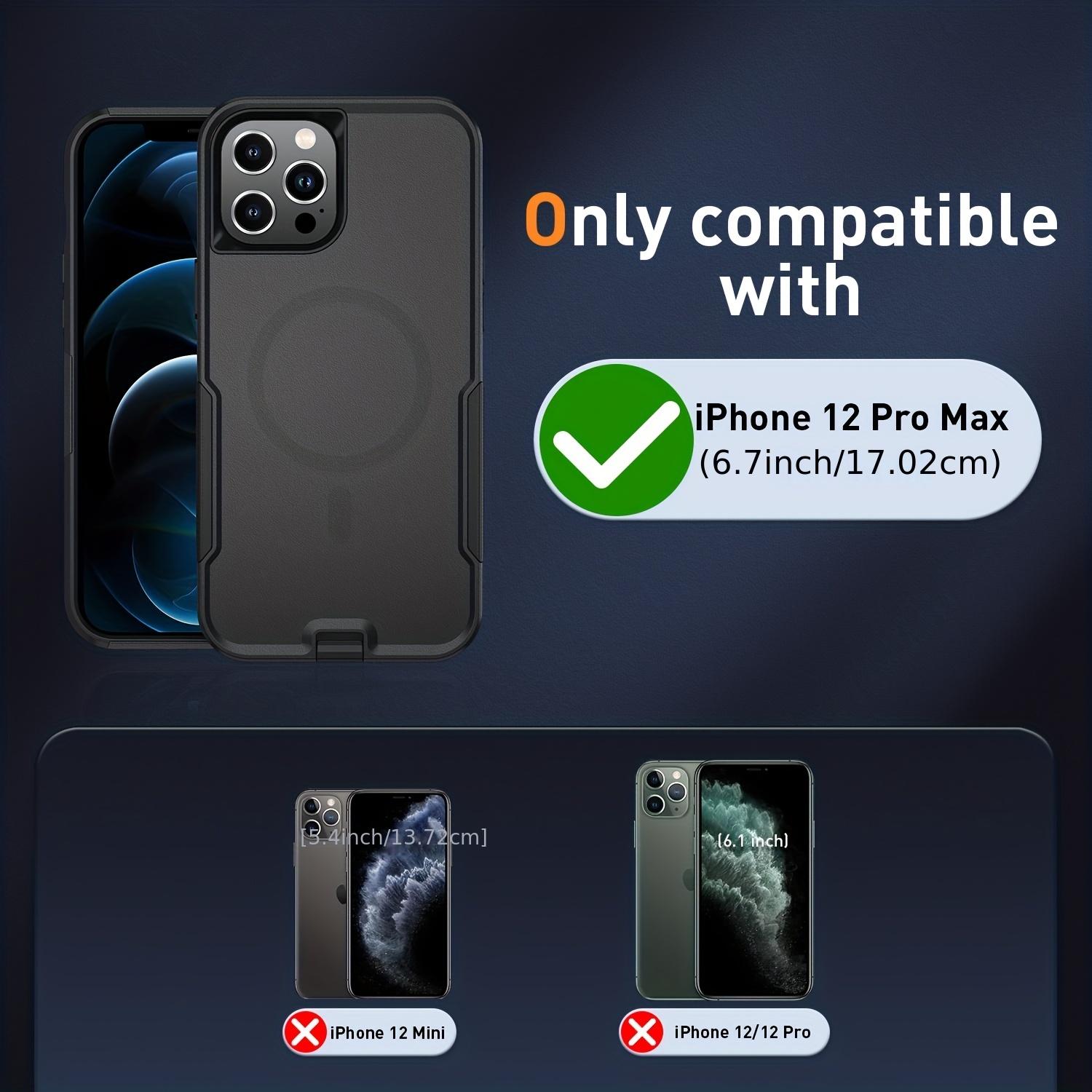 Compatible with iPhone 12 Pro Max 6.7 Magnetic Case [Compatible