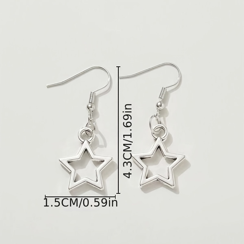 Hollow Star Shape Drop Earrings for Daily Wear