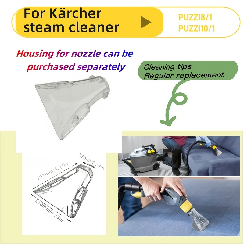 compatible with karcher indoor decoration nozzles for   8 1 10 1 and     tools spare parts for karcher  8 1 home carpet cleaners and  10 1 commercial spray extraction machines featuring a hand held suction nozzle and standard handle 4 130 001 0 details 10