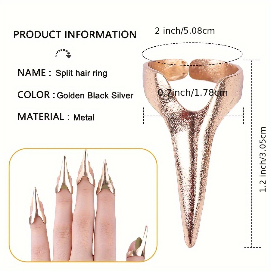 10pcs Retro Gothic Hair Parting Tools - Stainless Steel Accessories