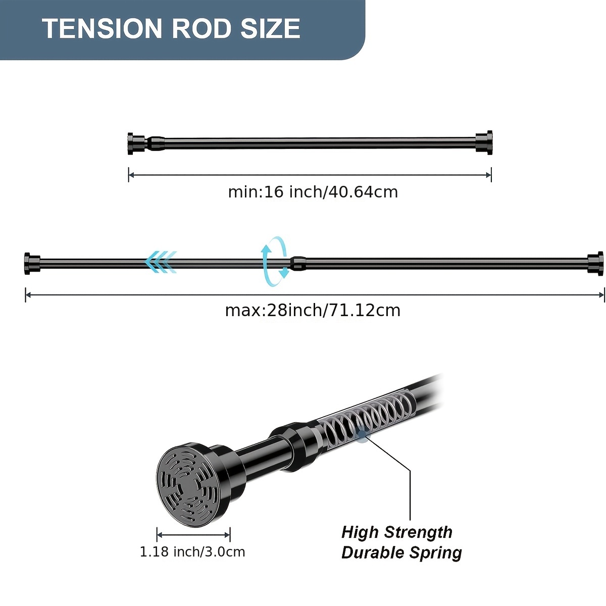 Tension Rod Expandable Spring Rods Small Curtain Spring - Temu