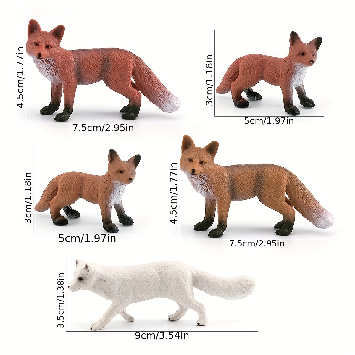 Simulation Wildlife Fox Model Realistic Animal Figures Children