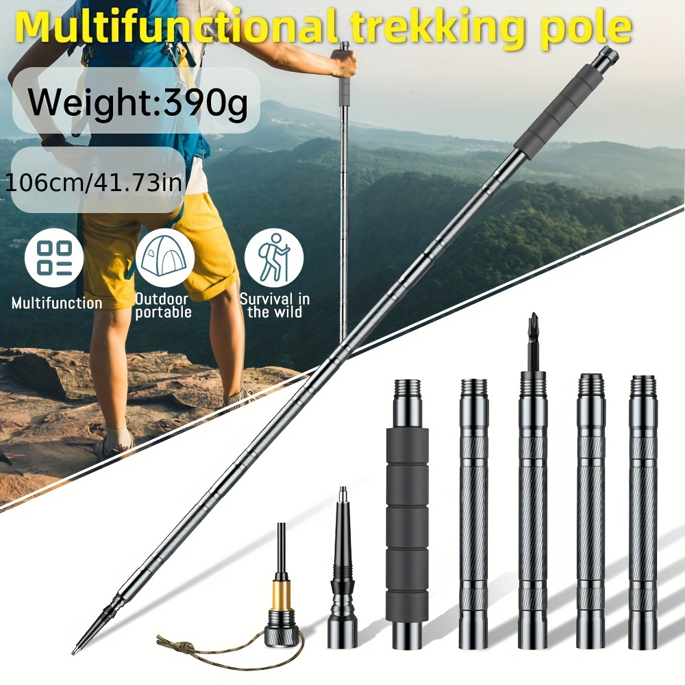 

Hiking Stick Collapsible Walking Stick Staff For Hiking Outdoor Trekking Pole With Whistle