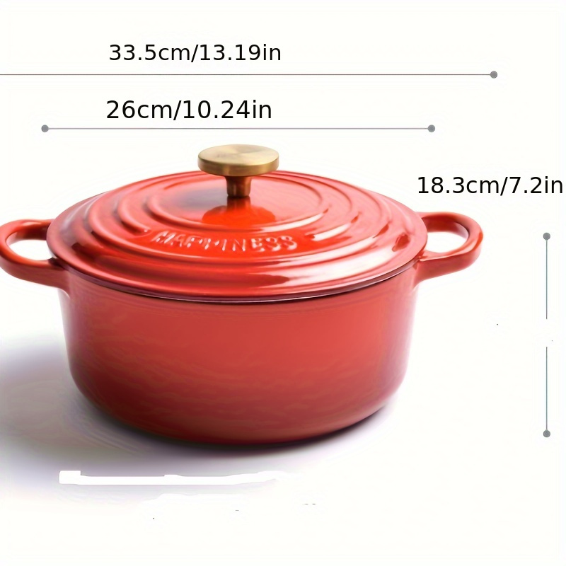 versatile non stick enamel cast iron pot set 22cm 24cm 26cm dual handle soup stew cooker for induction stove details 4