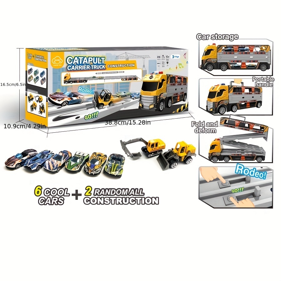 TEMI Truck Toys para niños de 3 4 5 6 7 años - Paquete de 5