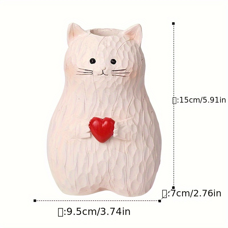 Vase Decor Resin Craft Plant Decor Vase Flower Container Cartoon Cat Ornament