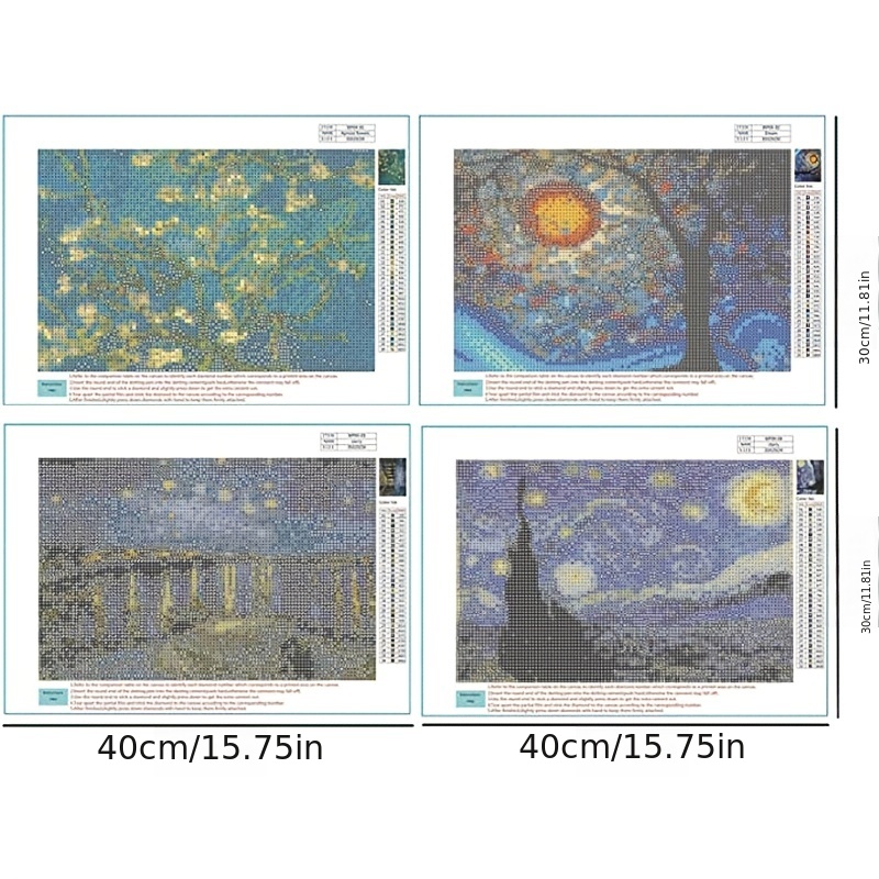 Diy 5d Diamond Painting Kit Van Gogh Starry Sky Pattern Wall - Temu