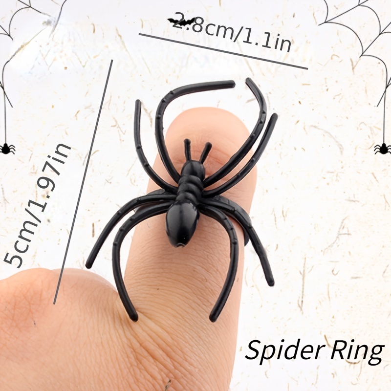 Gothic Punk Spider Webs Opening Ring Dark Animal Trick Toys