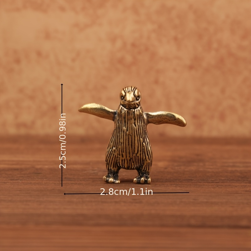 TEMU Collectible Figurines, Vintage Anime-inspired Brass Figurines - 2 Penguin Characters, Ideal For Living Room & Bedroom Decor, No Electricity
