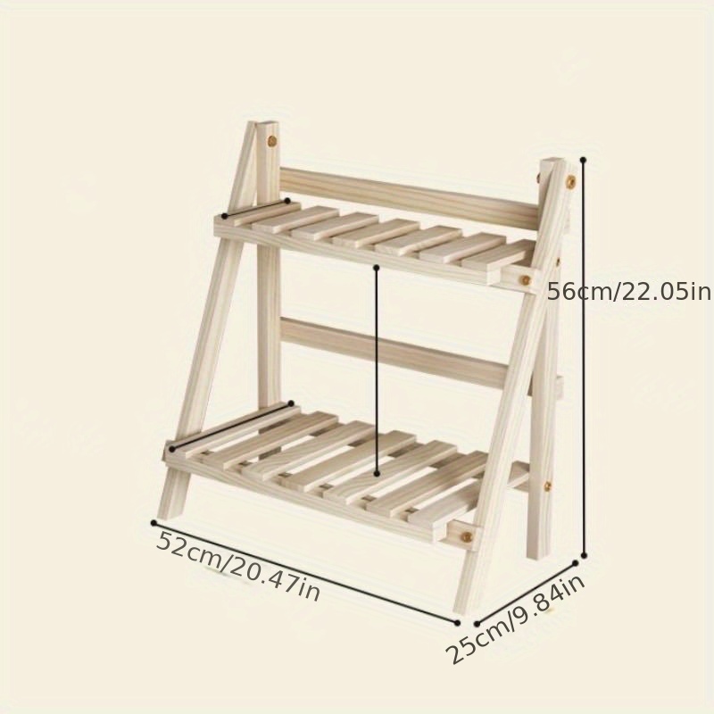 Stylish 2 tier Wooden Desktop Storage Shelf For Home Office - Temu