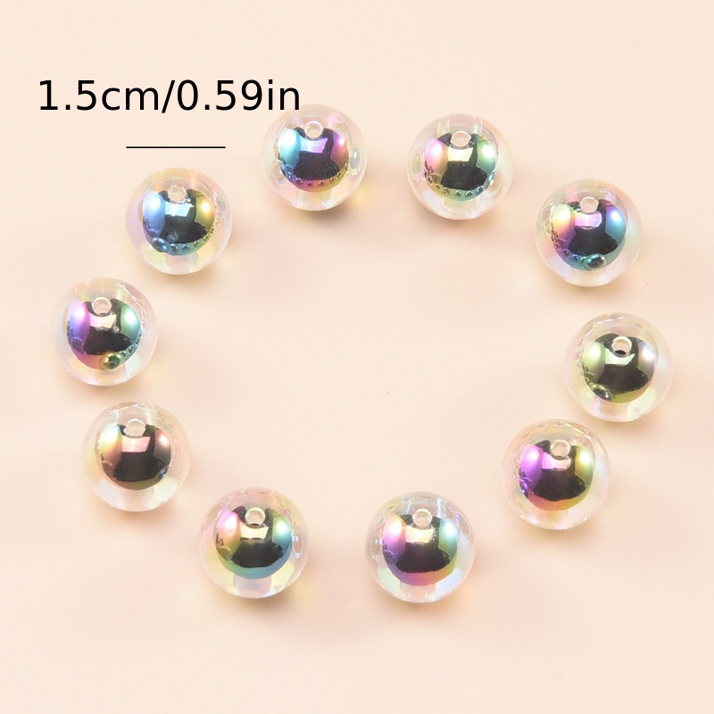 Acrylic Faceted Beads Medium Beads Transparent Colorful - Temu