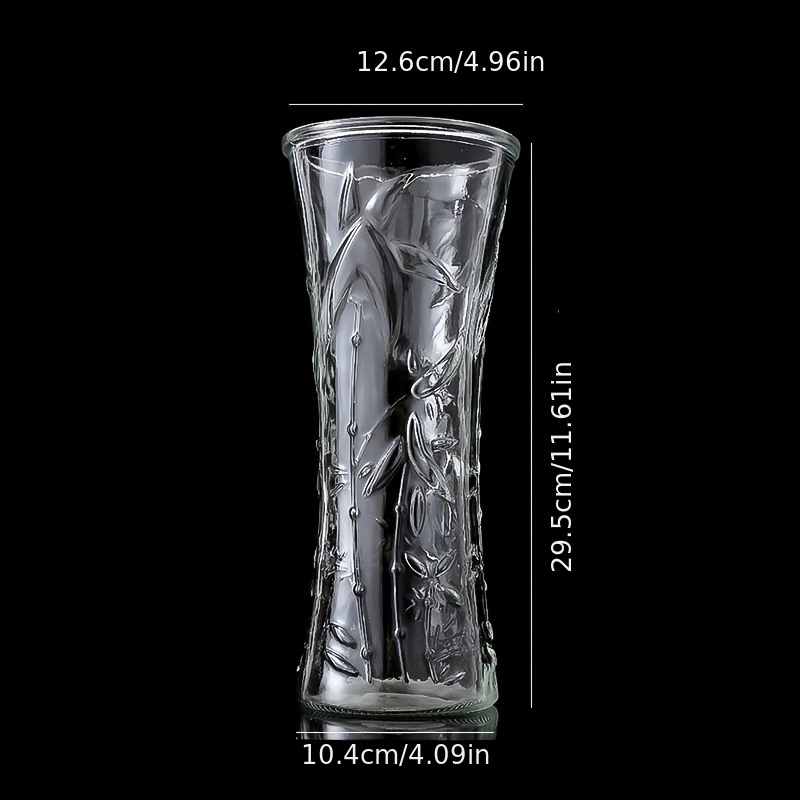 Glass Bamboo Embossed Cylindrical Vases