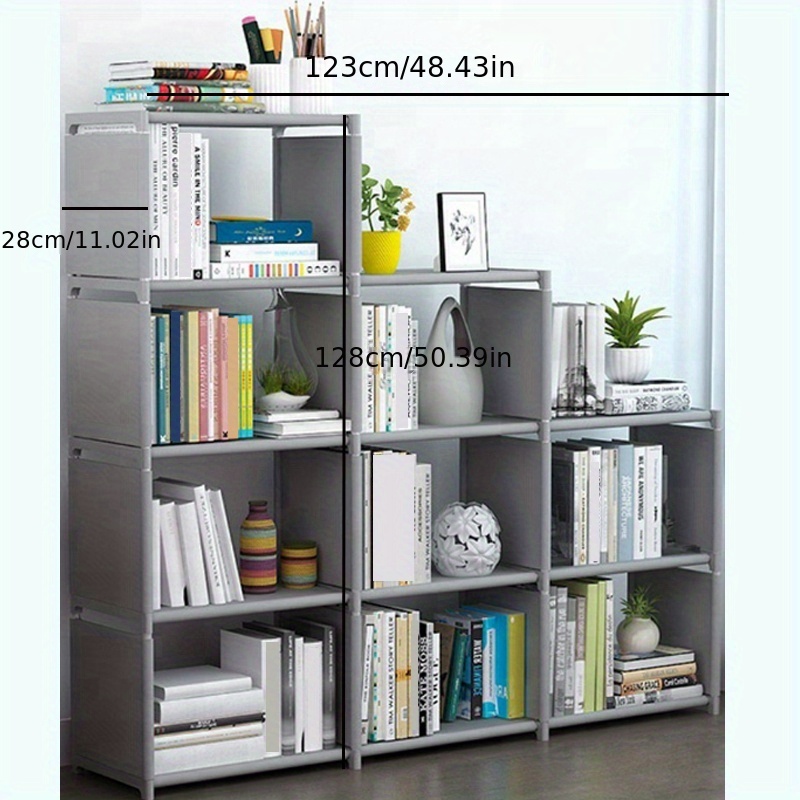 9 layer 3 row Bookshelf Modular Storage Rack Vertical Temu