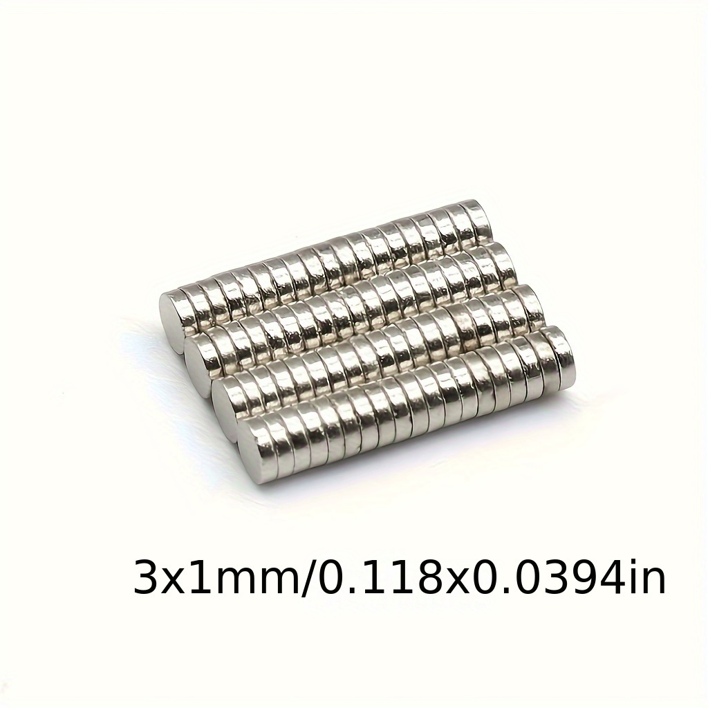

100pcs 3x1mm Small Round Neodymium Magnets, Metal Mini Cylinder Rare Earth Magnets For Fridge, Crafts, Office