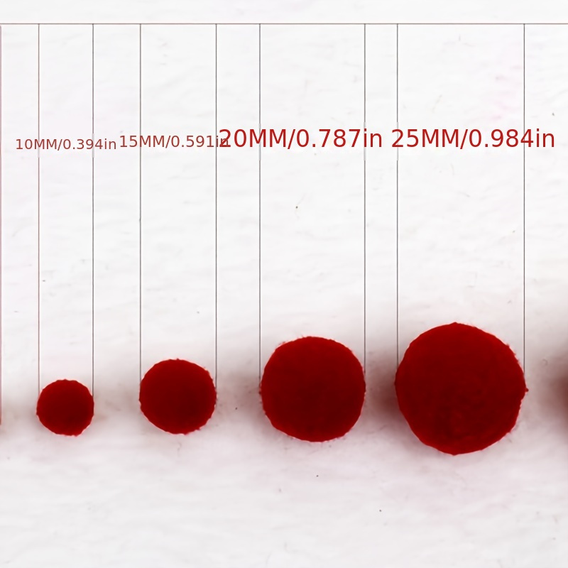 Red Pompom 8mm 10mm 15mm 20mm 30mm Pom Poms Ponpon Crafts Supplies DIY for  Kids Toy