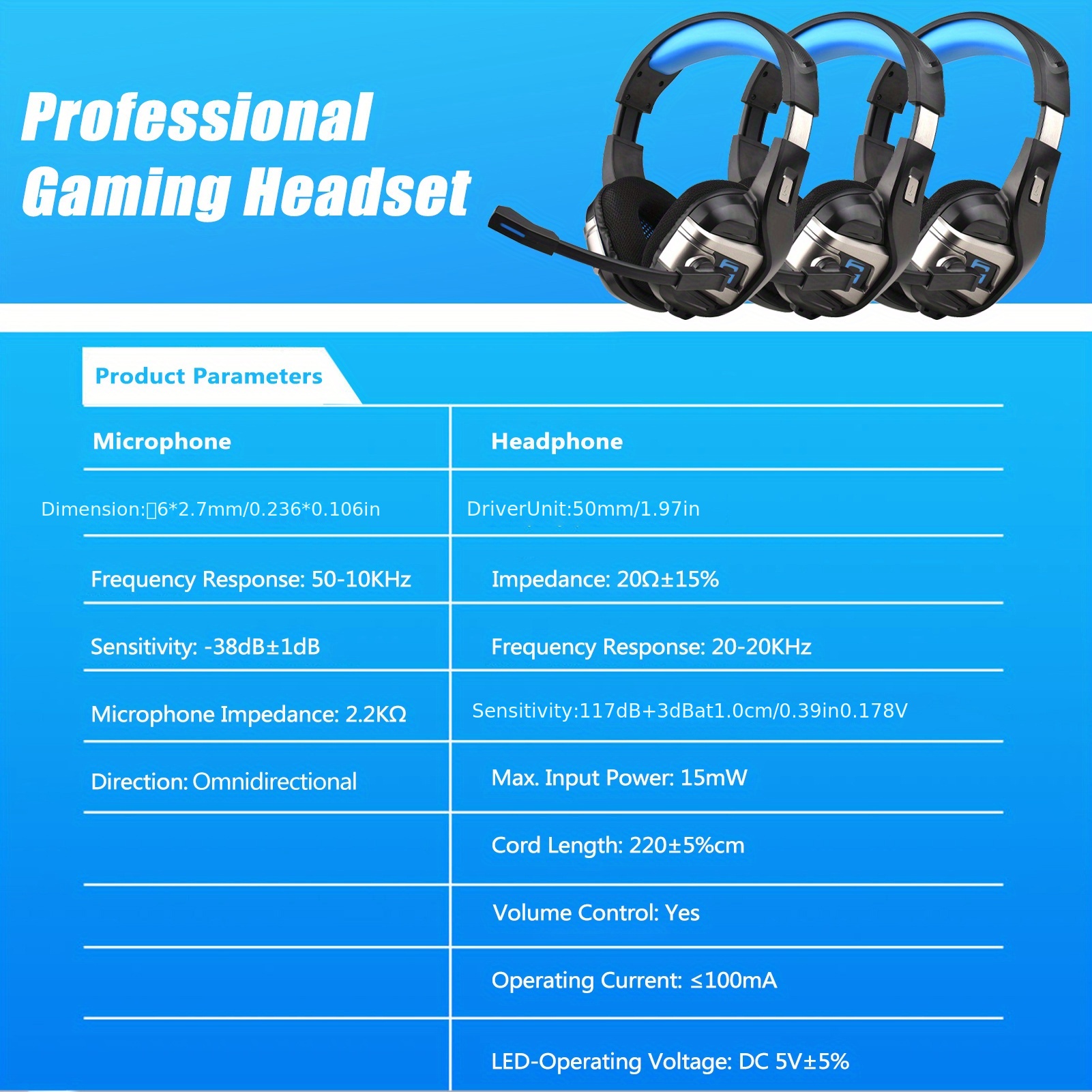 Esports Gaming Auriculares Cable Estéreo Doble Micrófono - Temu