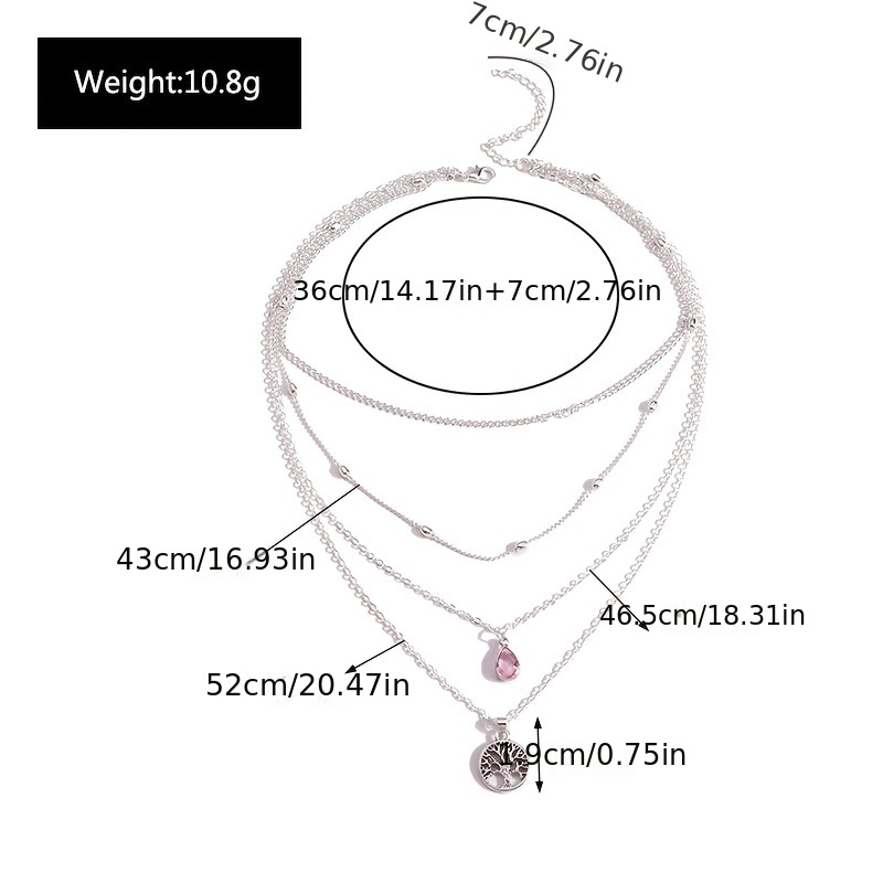 Women's S925 Silver Hip-Hop Multi-Layer Necklace for Parties
