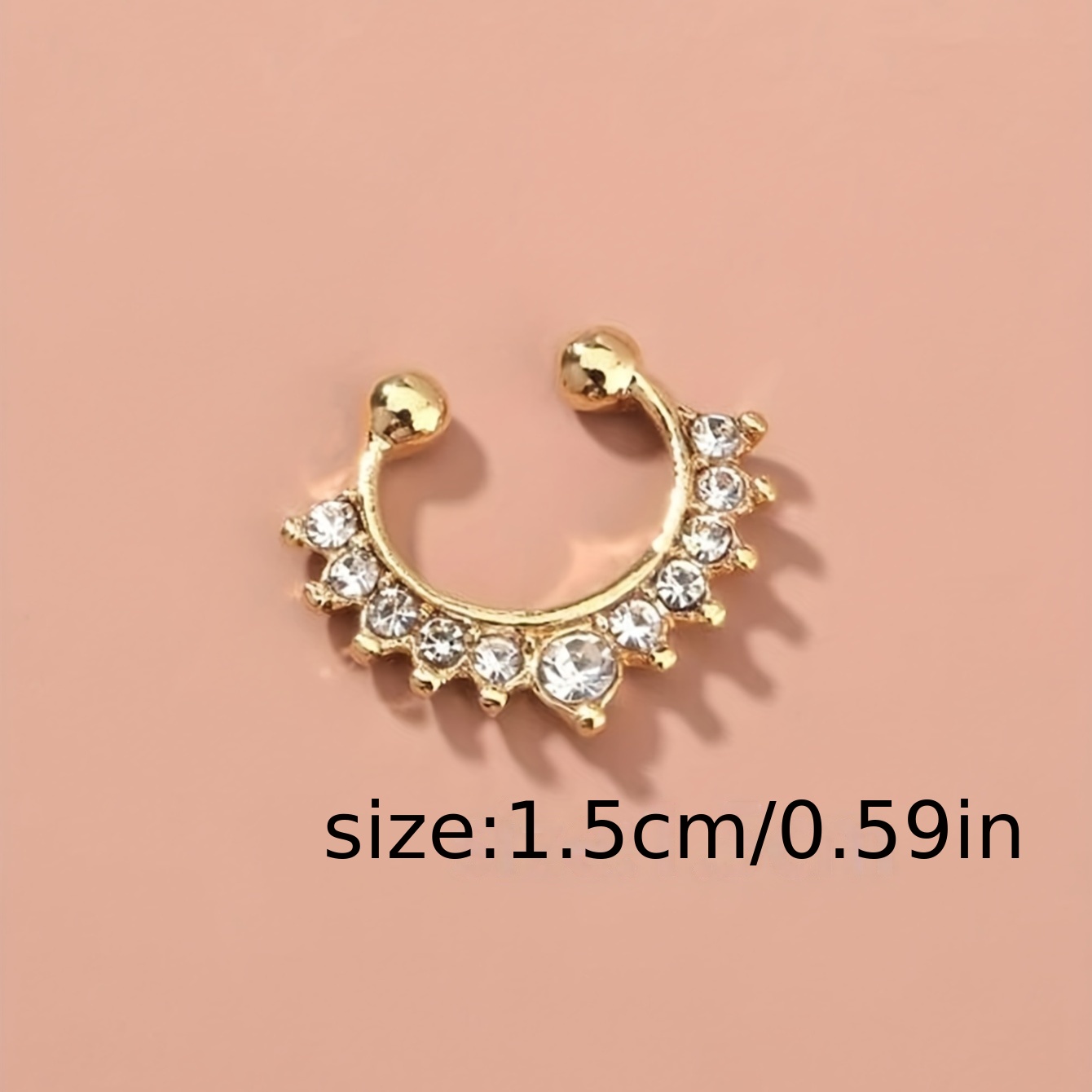 Fashionable Synthetic Zirconia Crystal Fake Nose Ring