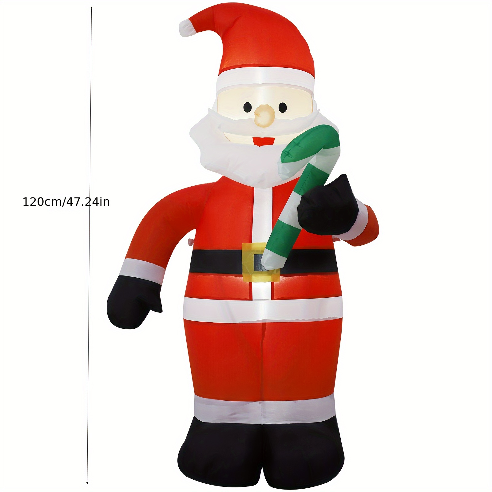   Santa Claus inflable con luces LED - 1.2   , decoración de Navidad para exterior, montaje con estaca, plástico,   única, 120V, enchufe estadounidense, sin batería, para decoración de jardín y fiestas de vacaciones detalles 2