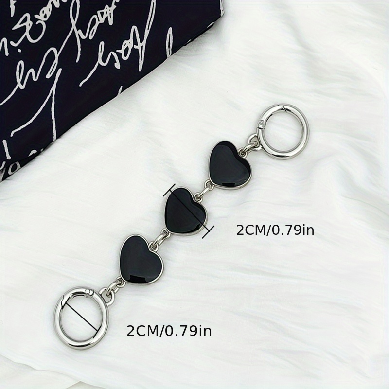 2 Pieces Bag Extender Chain Strap, MaehSab Heart Shape Cute Purse Extender  Strap Charms Replacement Accessory for Purse Handbag, (Black and White)