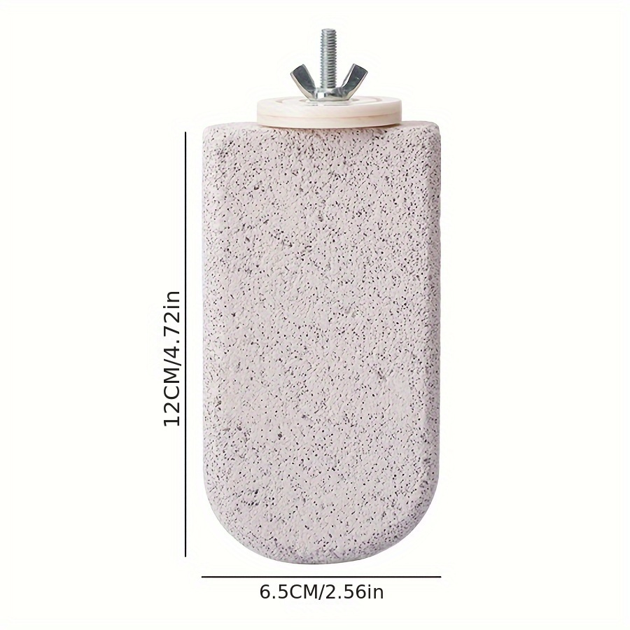 Image of Parrot Perch With Volcanic Stone, Frosted Nail Grinding Bar Stand, Cream Design Bird Platform, Abs Material, Tooth Grinding, Floating Stone