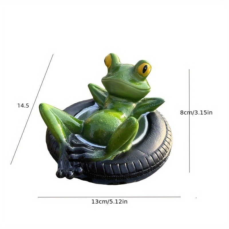 1pc Frog Tire Floating Resin Ornament, Garden Pond Stream Swimming Pool Animal Decoration, Valentine's Day Christmas Holiday Gift