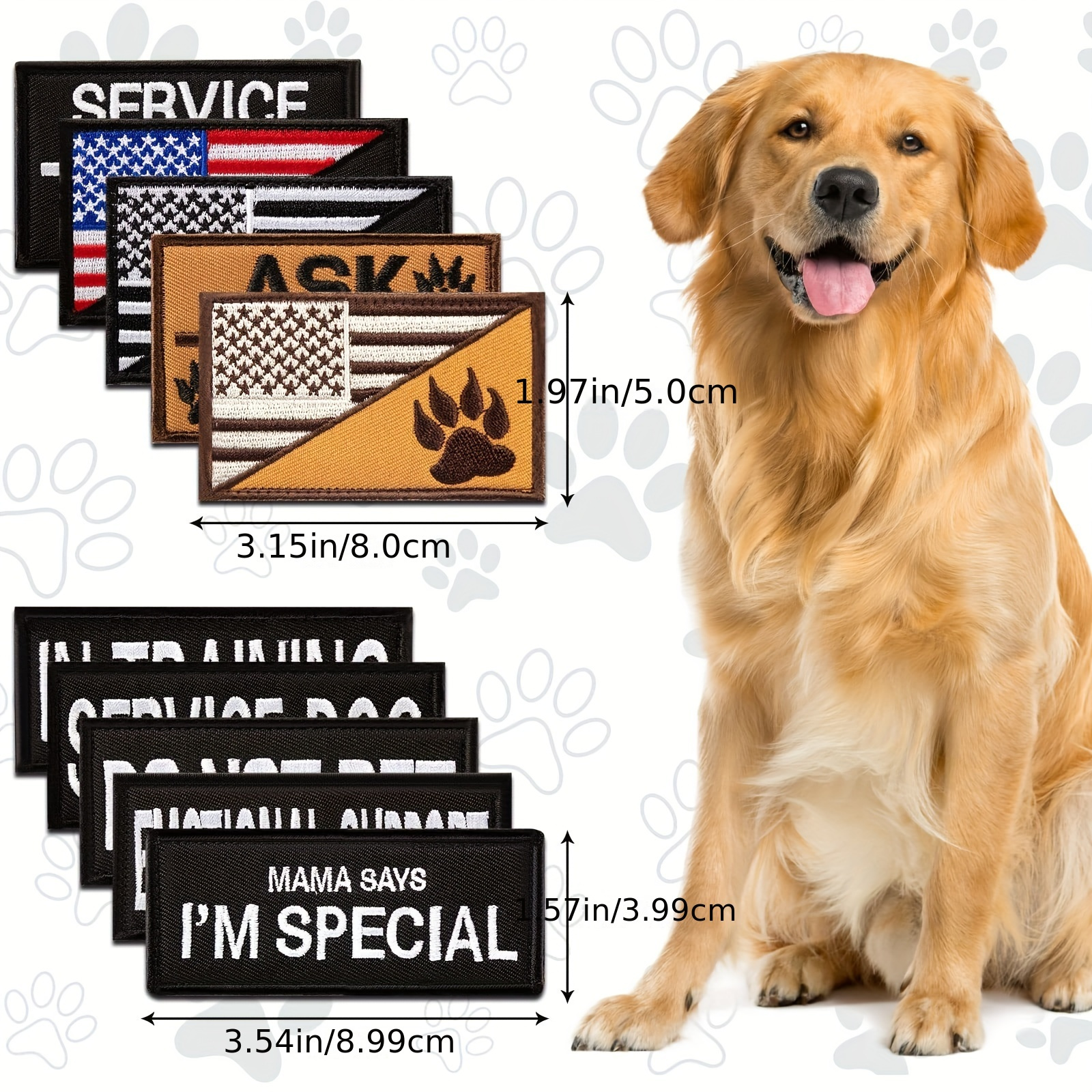 16 Pieces Service Dog Patch Do Not Pet Patch Ask to Pet Patch Removable  Embroidery Tactical Patches with Hook and Loop American Flag Patches for  Dog