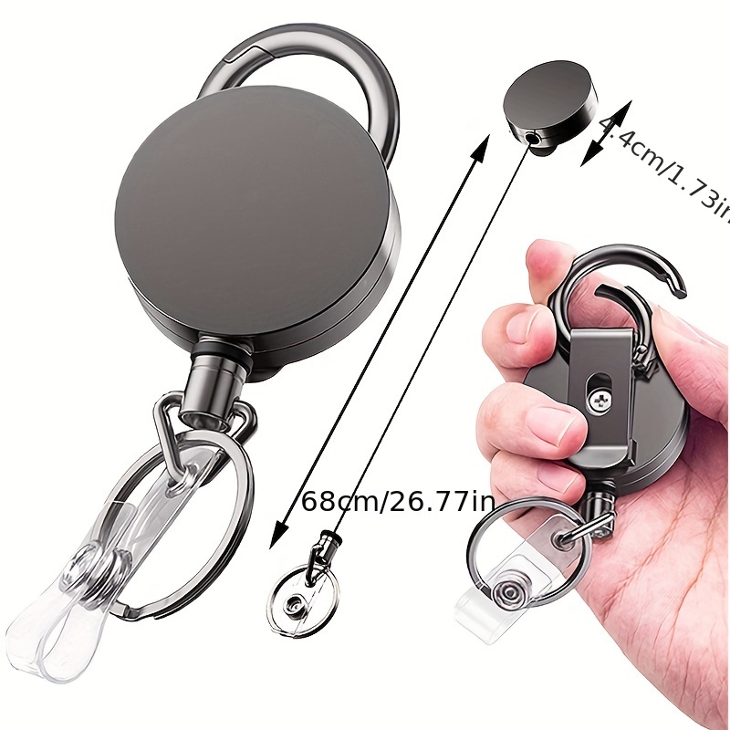 Retractable Keychain Badge Holder Heavy Duty Badge Reel - Temu Canada