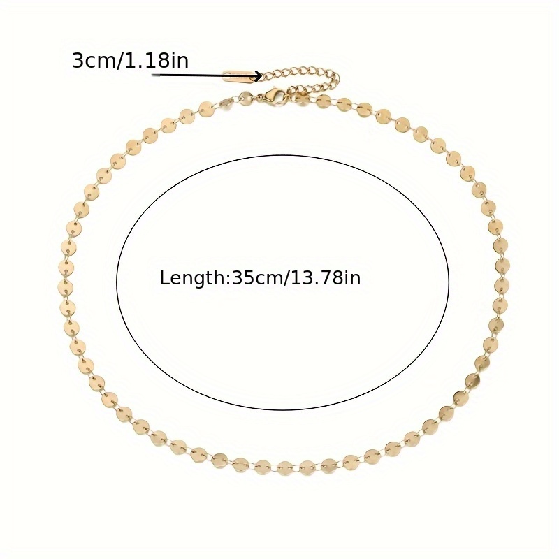 Women's Stylish Round Disc Chain Collarbone Necklace