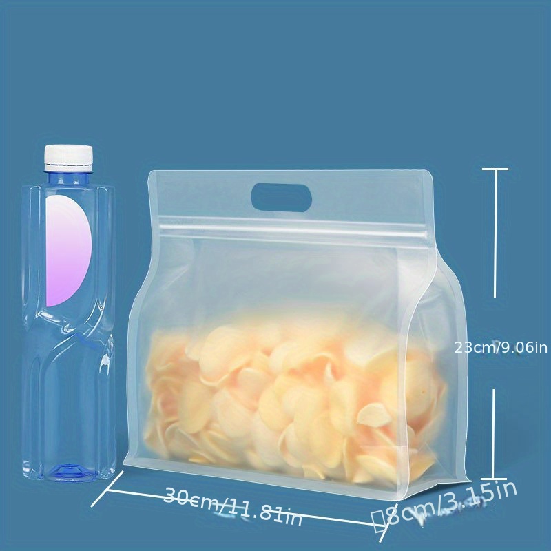 4Pcs Reusable Silicone Food Freezer Storage Bag Kitchen Fresh Zip Lock Bags
