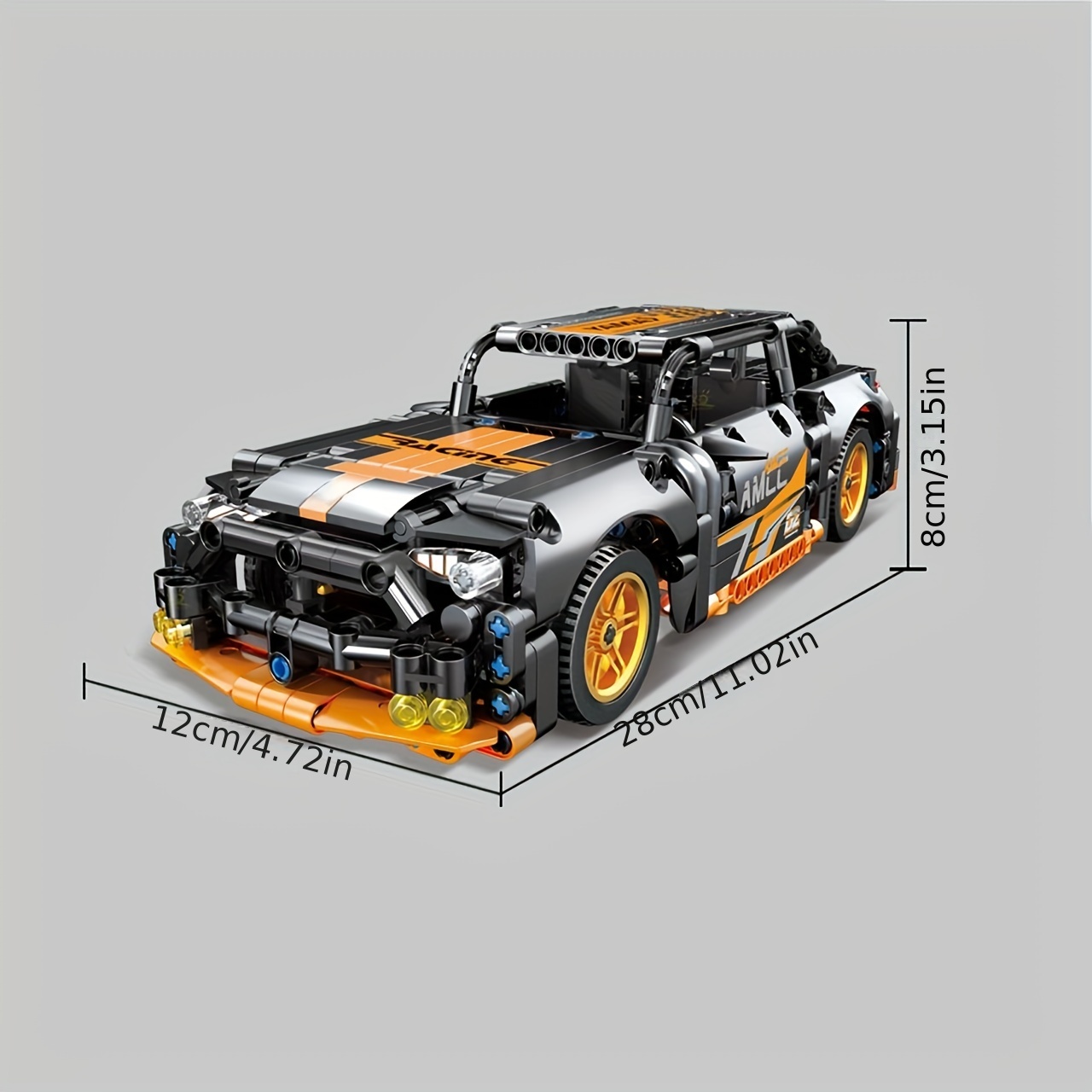 Building Block Sports Car Pull Back Version Racing Ford Mustang