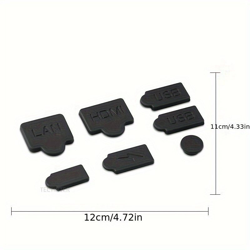 7pcs Silicone Dust Plugs Set for Game Console USB Interface