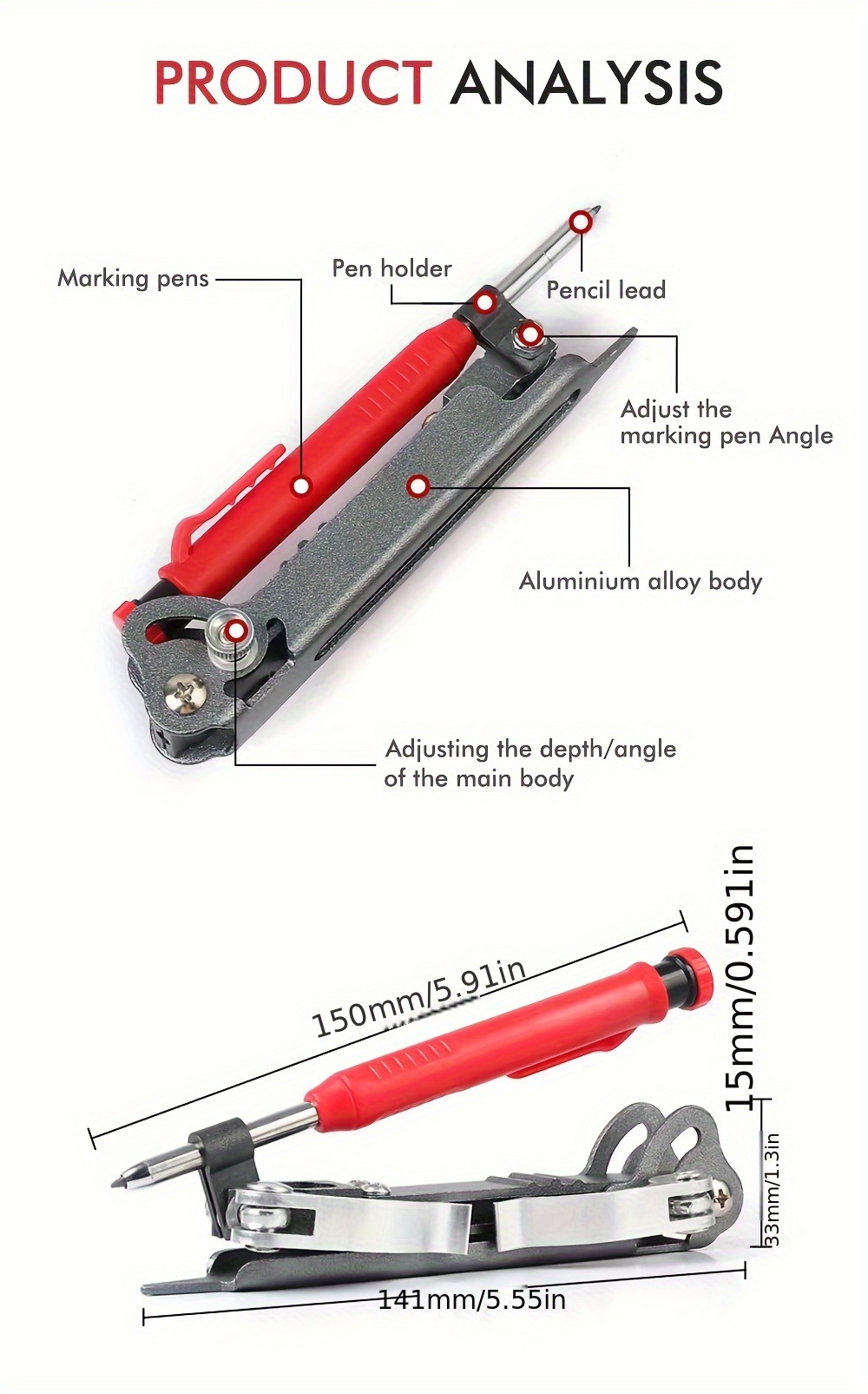 Multifunctional Scribing Tool With Deep Hole Construction - Temu