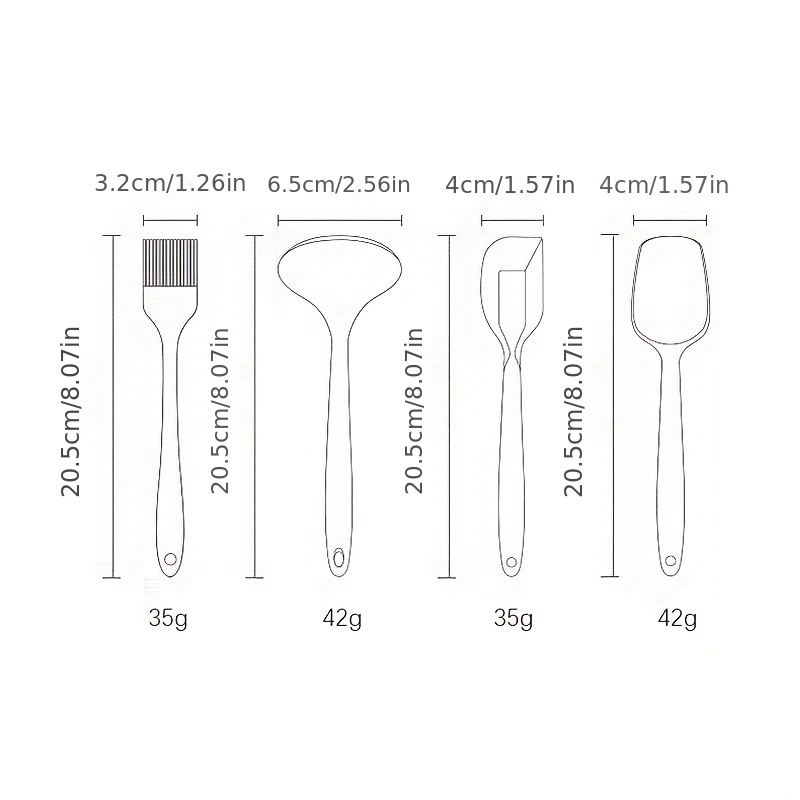 Silicone Mini Spatulas Set with Pastry Brush and Whisk, Small Kitchen Tools  Nonstick Cookware For Cooking, Baking And Serving - Mint Green - 4 Piece