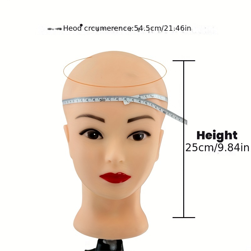 Etereauty Bald Mannequin Head Female Cosmetology Head Makeup Doll Head for  Wig Display 