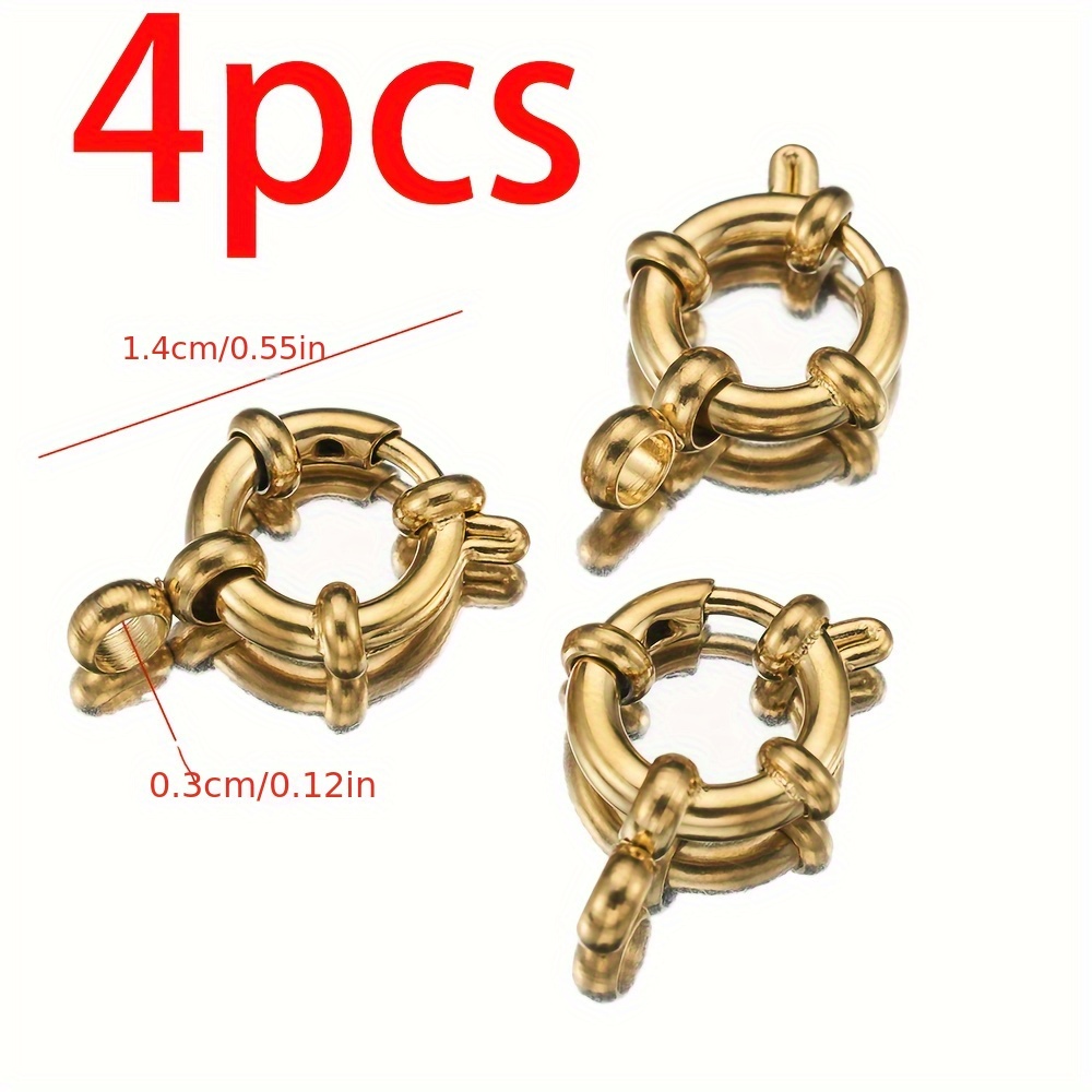 4 Vacuum Electroplated Stainless Steel Shackle Spring With Figure 8 Round Connecting Jewelry Additions