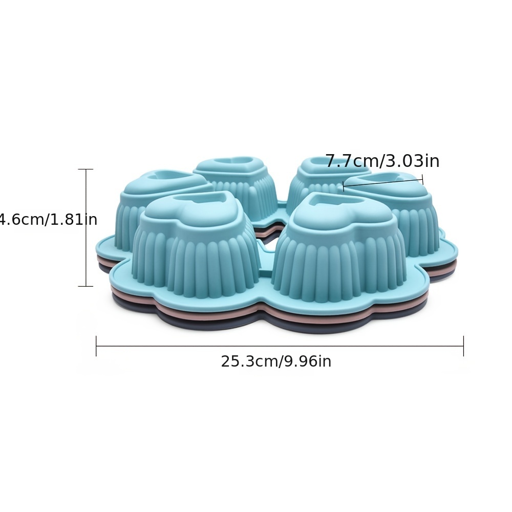 Silicone cake Mold Fondant Pan 3D Muffin Cupcake Heart Shaped