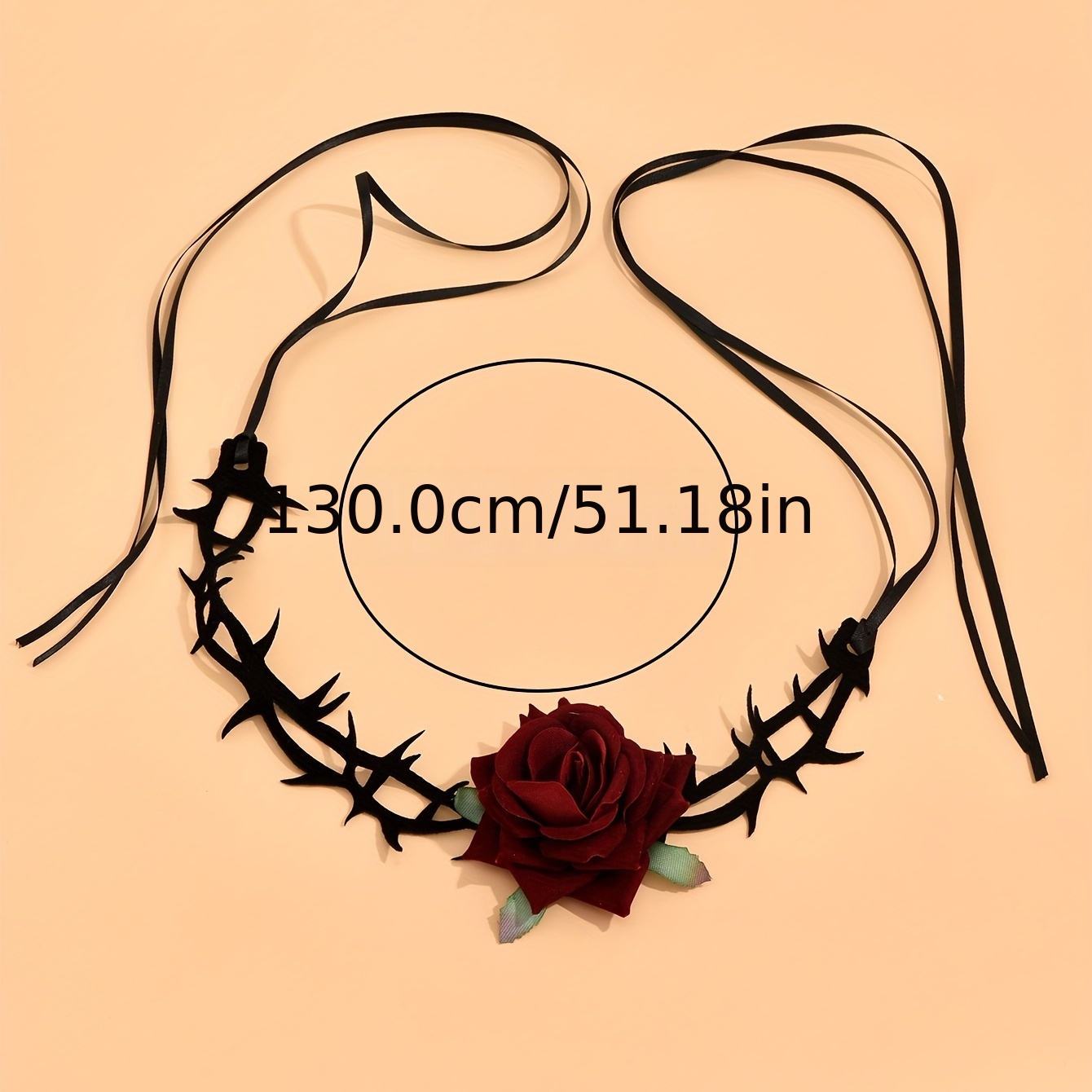 Black Gothic Rose Flower Choker Necklace Punk Style Halloween